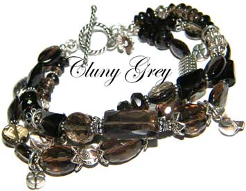 smoky quartz bracelet with three strands