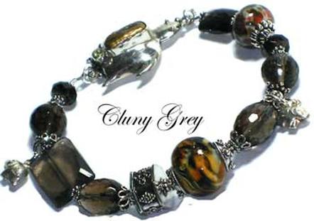 smoky quartz bracelet with a special turtle clasp