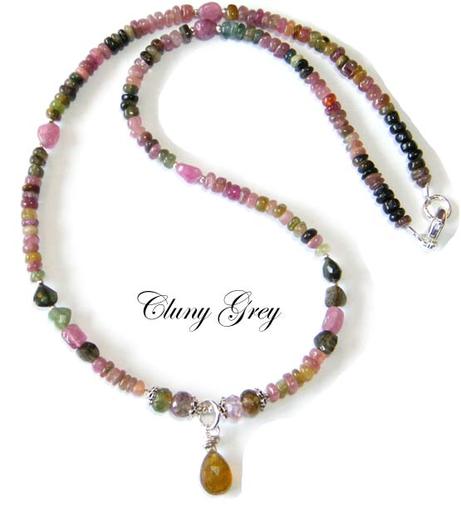 tourmaline necklace with sterling silver