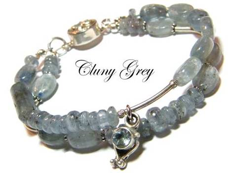 kyanite bracelet with sterling silver clasp