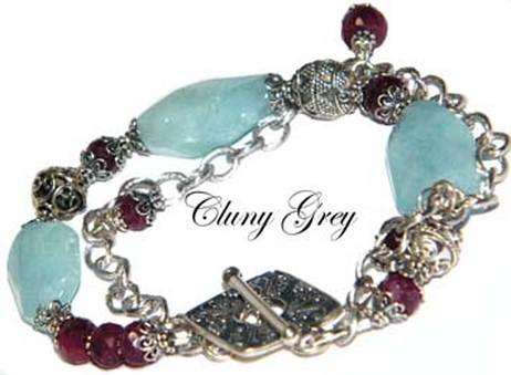 aquamarine bracelet with rubies