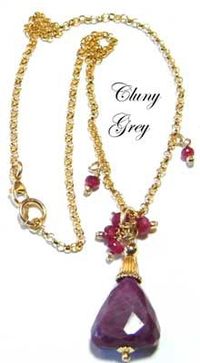Ruby necklace with gold-filled accents