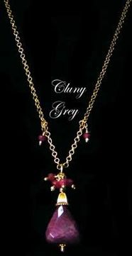 ruby pendant necklace with 14 karat gold-filled accents