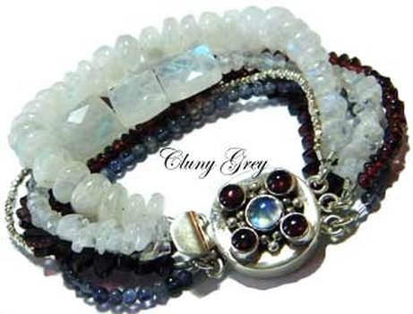 rainbow moonstone bracelet with fancy clasp