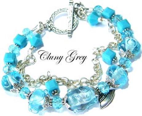 lampwork bracelets - Cluny Grey Jewelry