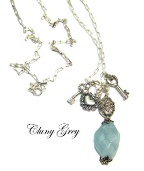 aquamarine necklace with charms
