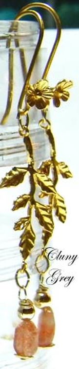 gold sunstone earrings