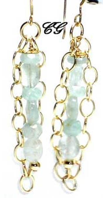 genuine aquamarine earrings with gold