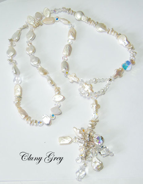 lariat necklace with freshwater pearls