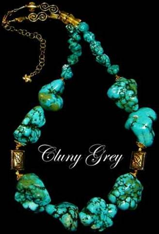 chunky turquoise necklace with gold