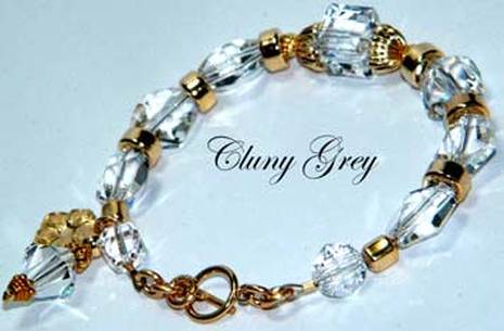 Swarovski crystal diamond bracelet with gold