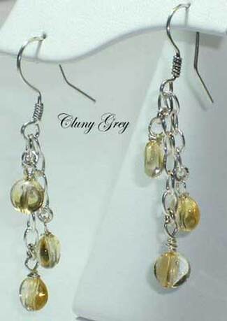Citrine earrings with sterling silver.