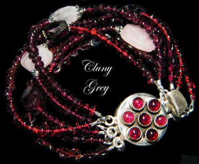 Delicate Garnet and Silver SemiPrecious Bracelet  KerrieBerrie Beads   Jewellery